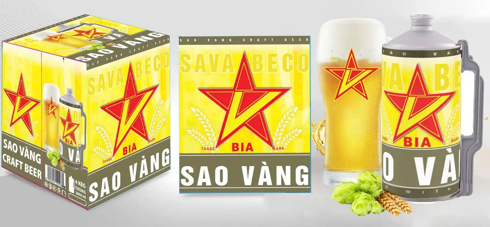 thung keg 2L bia sao vang